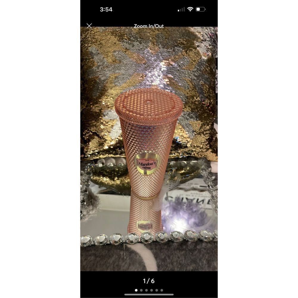 Marylous mary lou studdded pink unicorn tumbler cup bottle